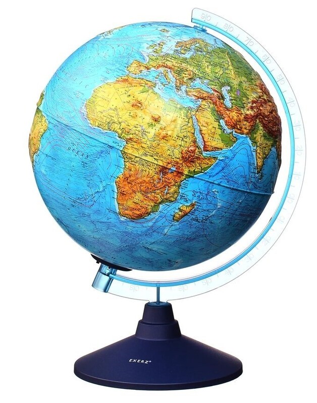 ALAYSKY'S - Alaysky's 25 cm RELIEF Cable - Free Globe Physical / Political with Led  EN