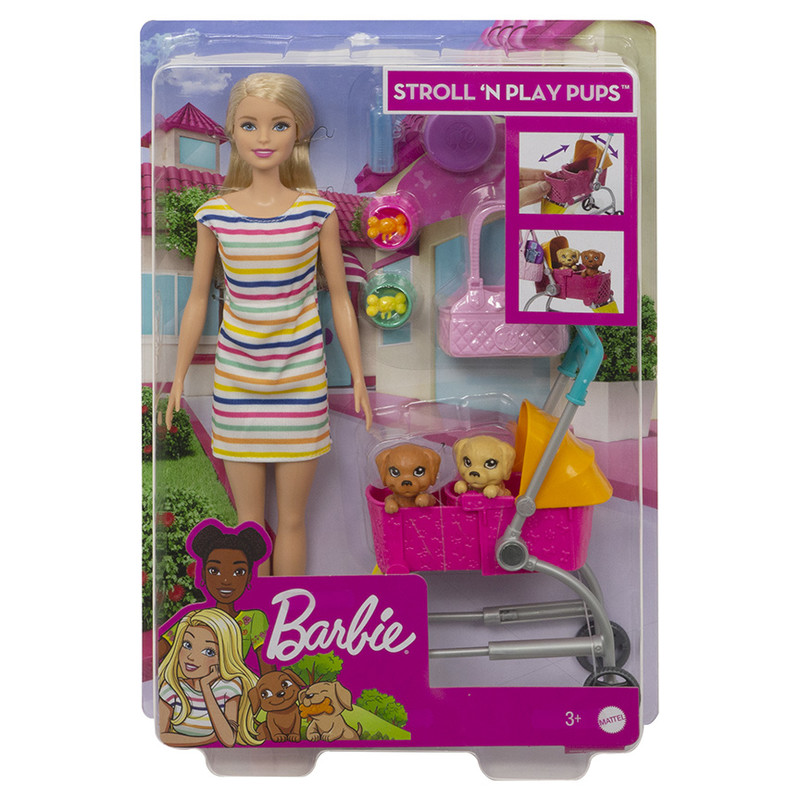 MATTEL - Babrie Doll kutyával sétálni