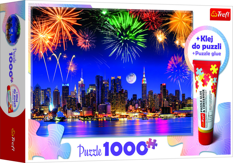 TREFL - Puzzle 1000+ ragasztó - Tűzijáték New Yorkban