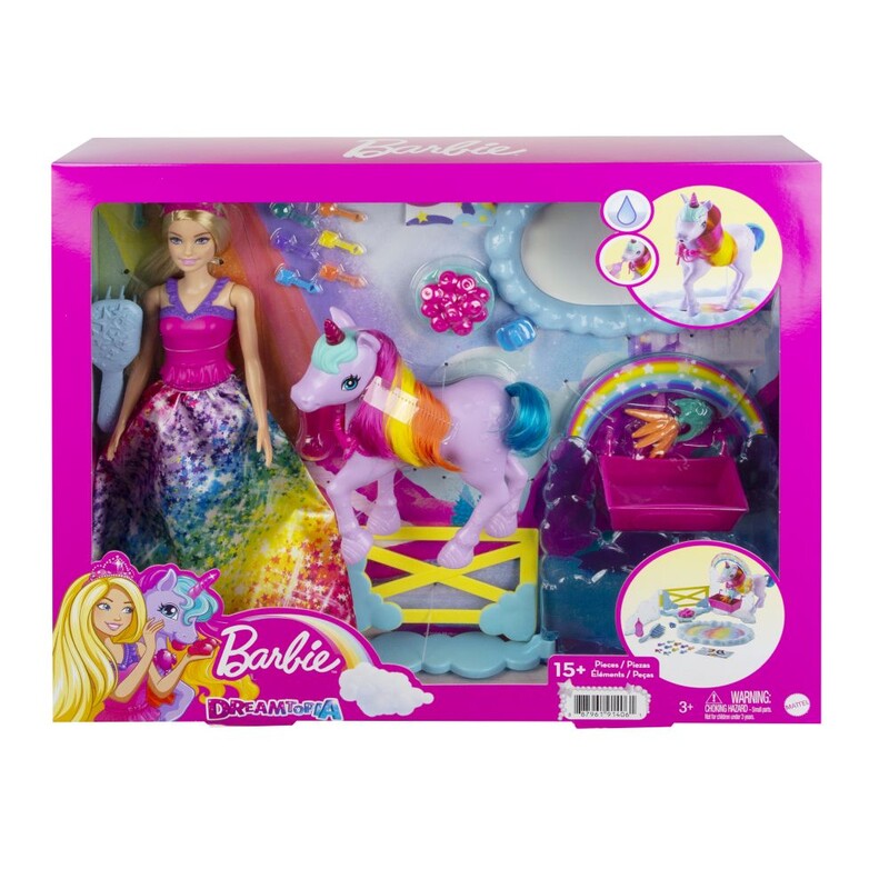 MATTEL - Barbie hercegnő és szivárványos egyszarvú játékkészlet