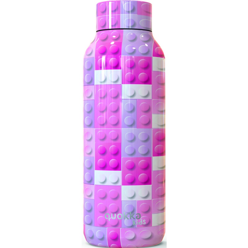 QUOKKA - KIDS rozsdamentes acél palack / termosz PINK BRICKS 510ml