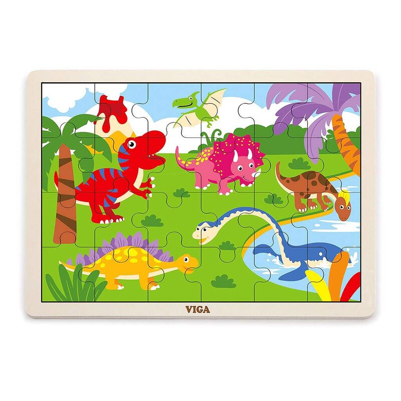 VIGA - Gyermek fa puzzle Viga Dino