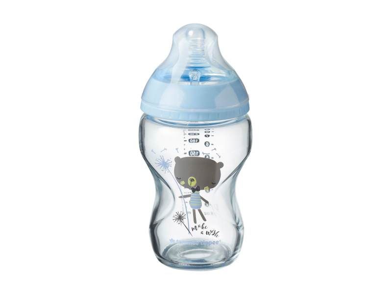 TOMMEE TIPPEE - Cumisüveg C2N 250ml üveg nyomtatás kék