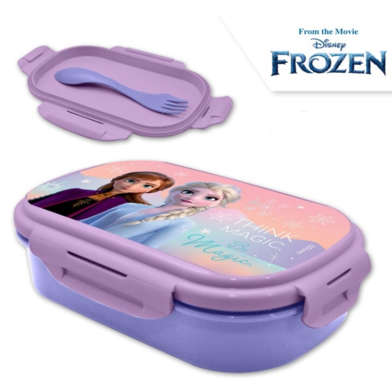 KIDS LICENSING - Osztott műanyag uzsonnás doboz villával DISNEY FROZEN