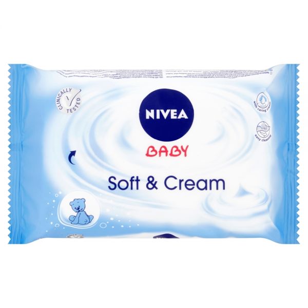 NIVEA - Soft&Cream nedves törlőkendők 63db Nivea Baby