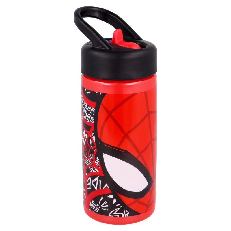 STOR - Műanyag palack kihúzható szívószállal SPIDERMAN