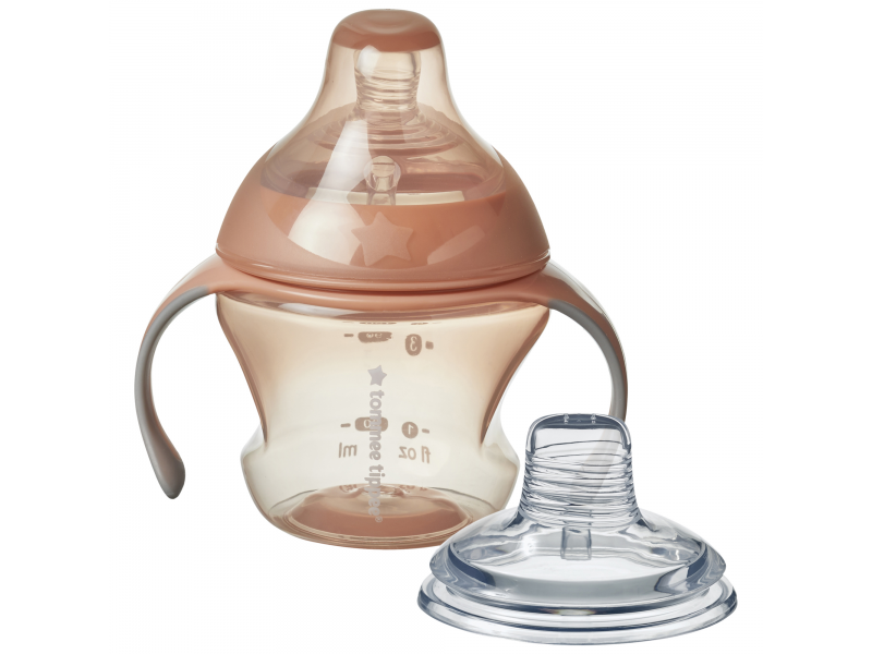 TOMMEE TIPPEE - Átmeneti csésze cumival és szájharmonikával 150ml 4m+ rózsaszínű