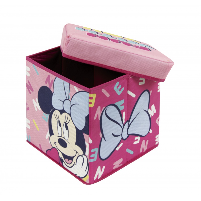 ARDITEX - Tárolódoboz fedéllel / zsámoly MINNIE MOUSE 2in1