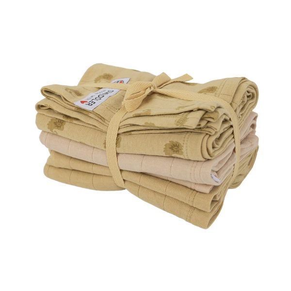 LODGER - Muszlin pelenka Swaddler Flame Tribe 3balenie 70 x 70 cm Sand