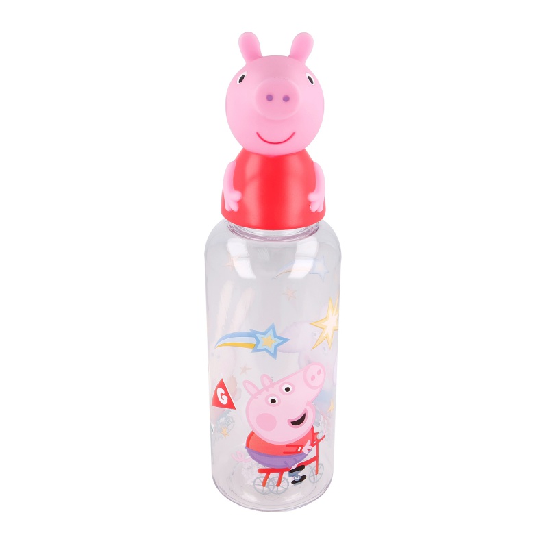 STOR - Műanyag palack 3D PEPPA PIG figurával