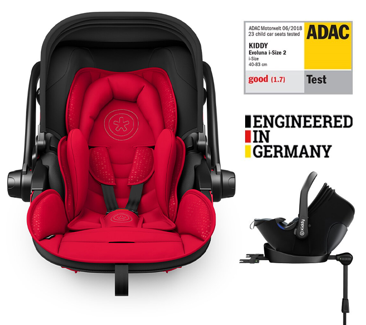 KIDDY - Autósülés Evoluna i-size 2 + Isofix talp 40-83 cm Chili Red BZP