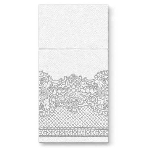 PAW - AIRLAID evőeszköz táskák 40x40cm Royal Lace Silver