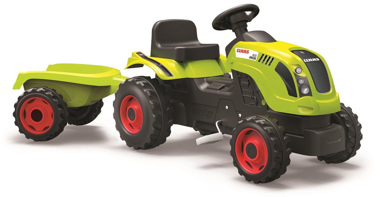 SMOBY - CLAAS zöld pedálos traktor teherautóval