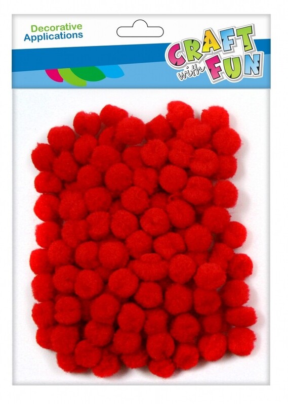 EURO-TRADE - Craft With Fun PomPom piros 120 db