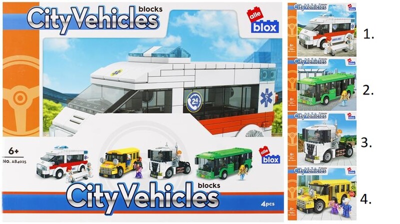 EURO-TRADE - Építőjáték Alleblox City Vehicles 211-255db
