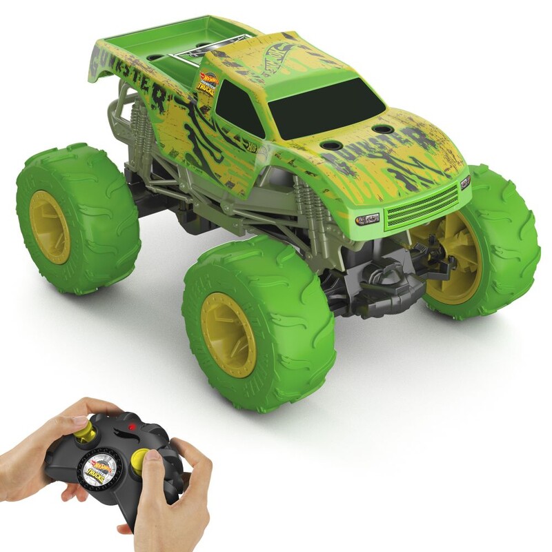 MATTEL - Hot Wheels Rc Monster Trucks Gunkster Világít a sötétben 1:15