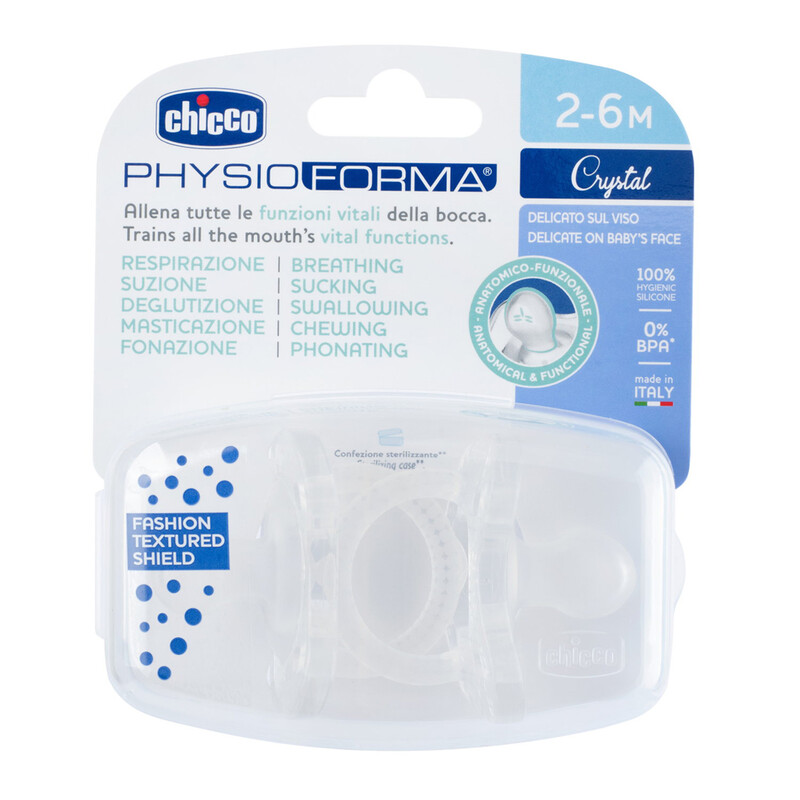 CHICCO - Cumi Physio Luxe full szilikon 2-6m crystal 2 db