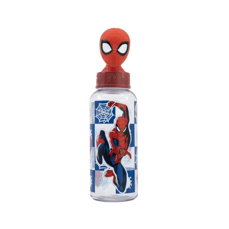 STOR - 3D műanyag palack Spiderman figurával