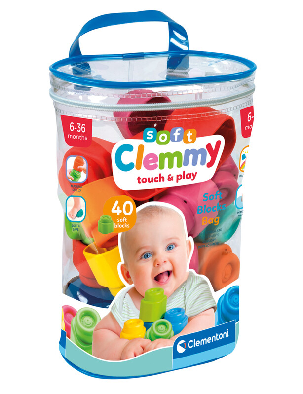 CLEMENTONI - Clemmy baby - 40 kocka műanyag zsákban