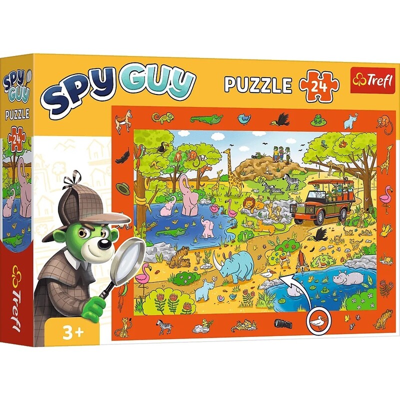 TREFL - Puzzle a képek keresése Spy Guy: Safari 24 darabos