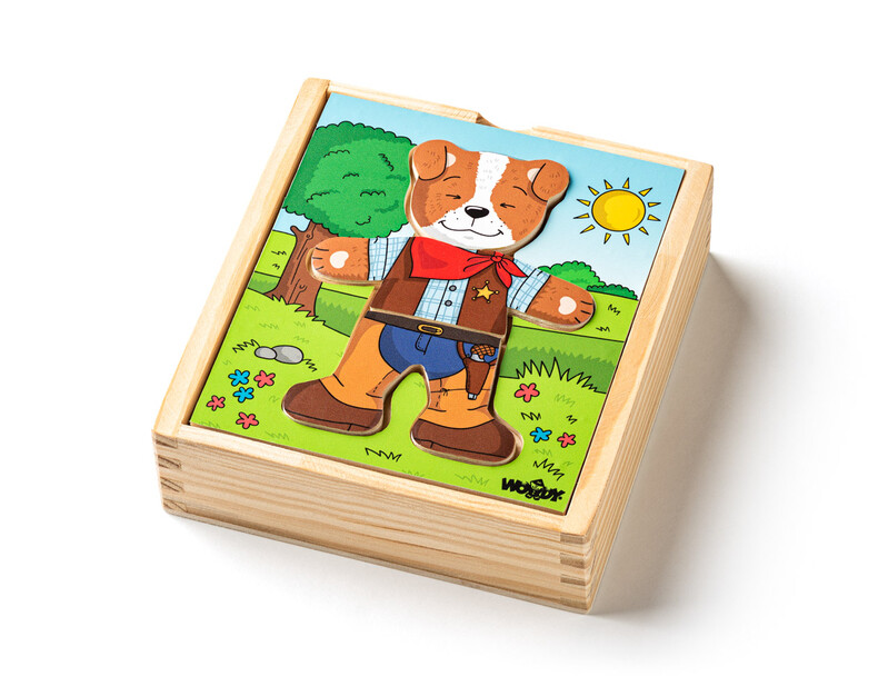 WOODY - Puzzle szekrény Kutya