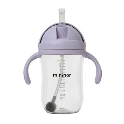 MININOR - Szívószálas Tritan üveg 330 ml Lilac Flower