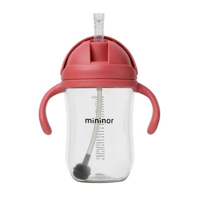 MININOR - Szívószálas Tritan üveg 330 ml Rebarbara