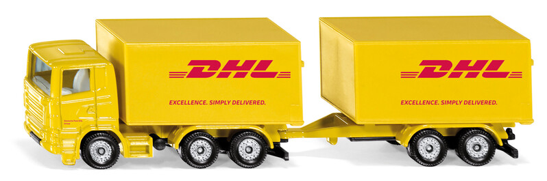 SIKU - Blister - DHL teherautó utánfutóval