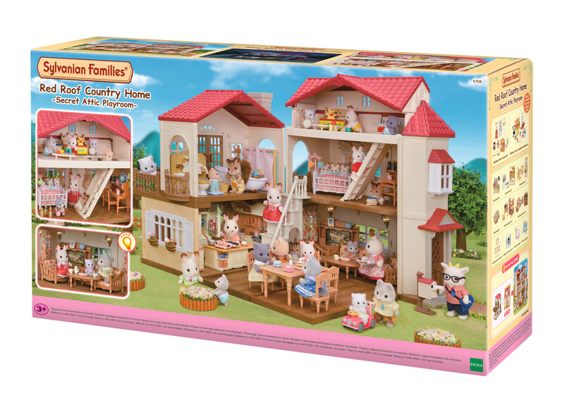 SYLVANIAN FAMILY - Többszintes ház piros tetővel és világítással