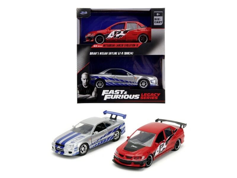 JADA - Gyors és dühös Twin Pack 2006 Mitsubishi Lancer Evo IX + Brian 2002 Nissan Skyline GTR R34