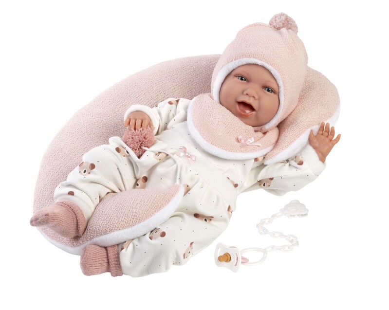 LLORENS - 74104 NEW BORN - valósághű baba hangokkal és puha textil testtel - 42 cm