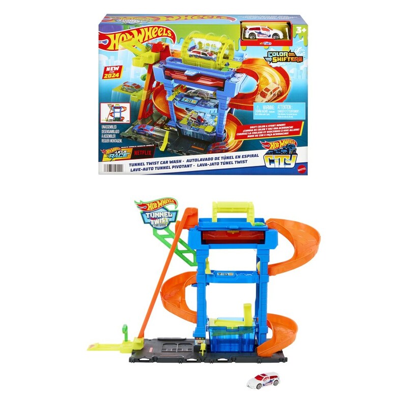 MATTEL - Hot Wheels City Color Shifters Autómosó forgó alagúttal